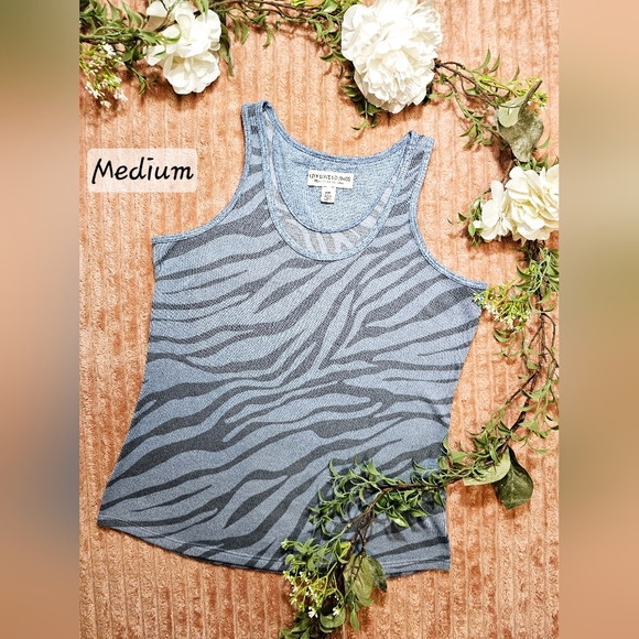 Soft Blue Zebra Print Tank - Picture 1 of 1